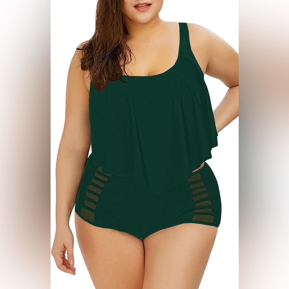 Ruffles High Waisted Swimsuit Bikini Sets